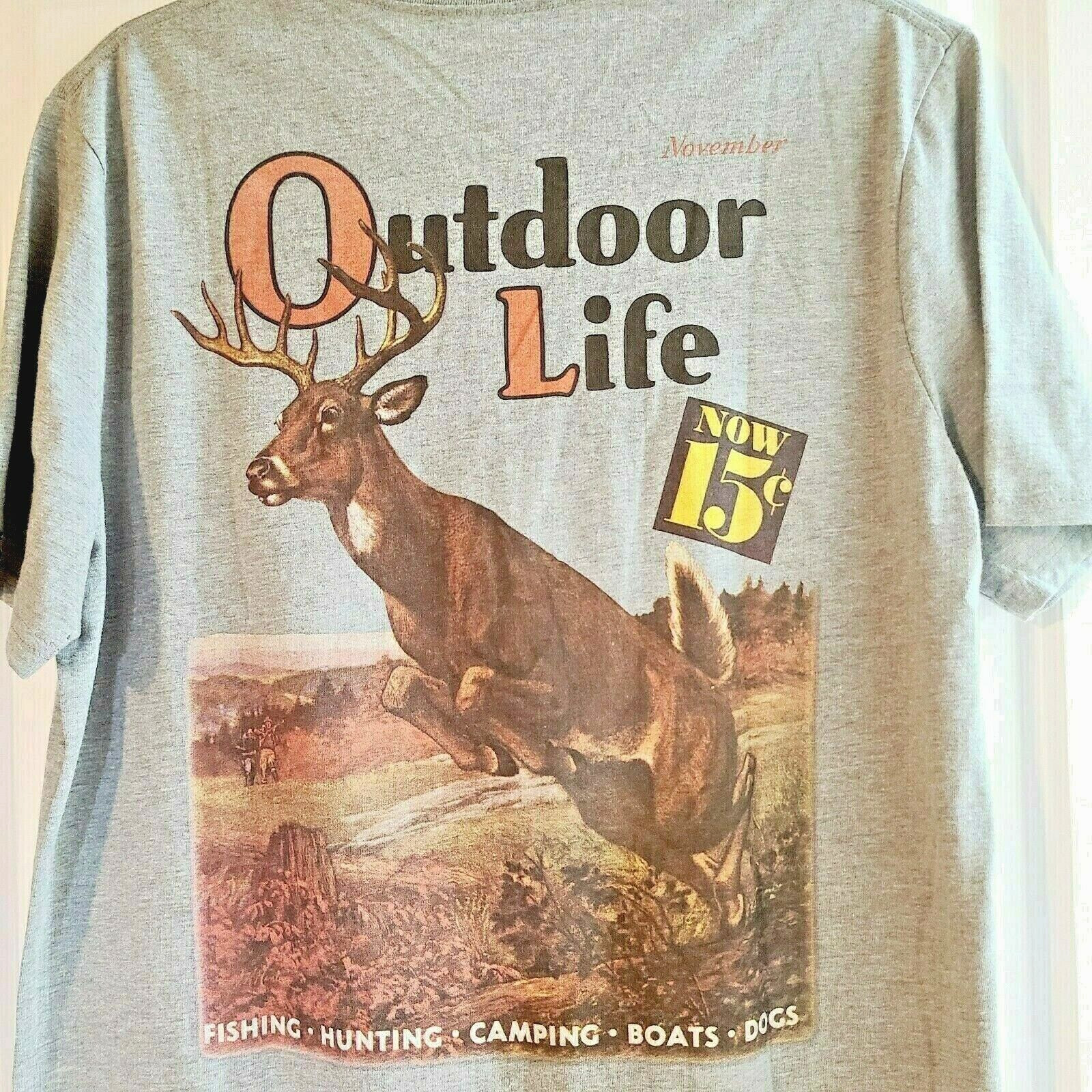 Outdoor Life Buck T-Shirt Gray Men's M Graphic Short sleeve crewneck New No Tag gallery