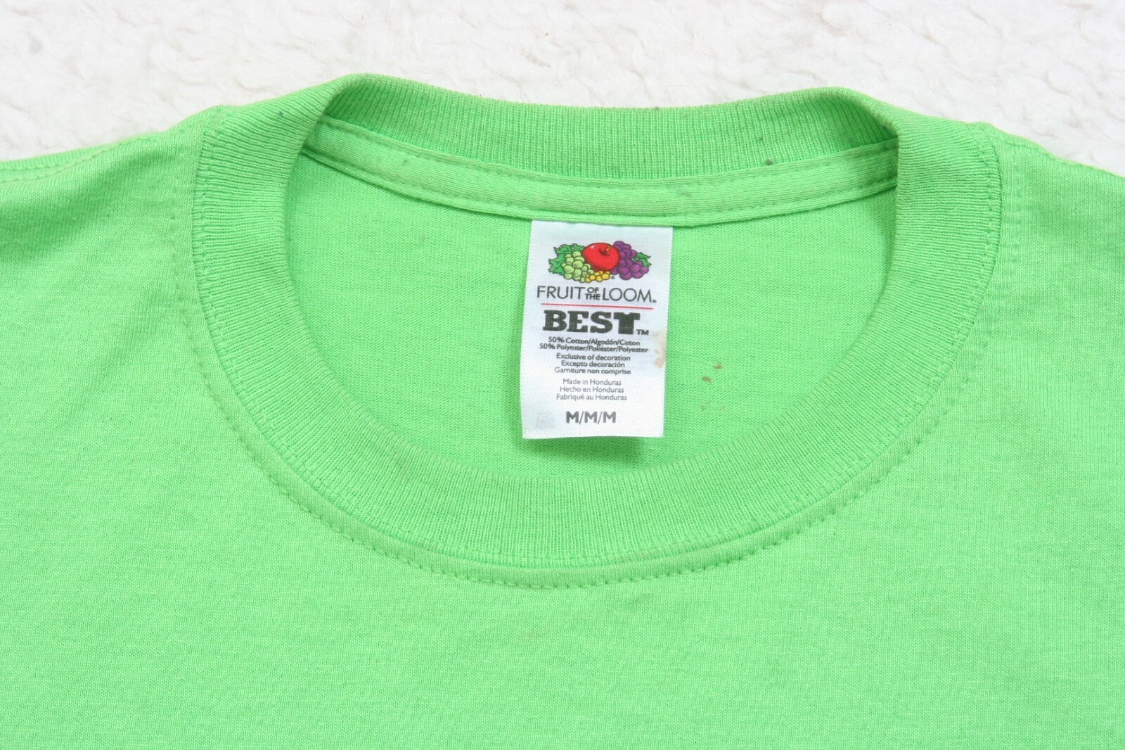 Fruit of the Loom Green Cotton Polyester Short Sleeve Solid T-Shirt Medium B15 gallery
