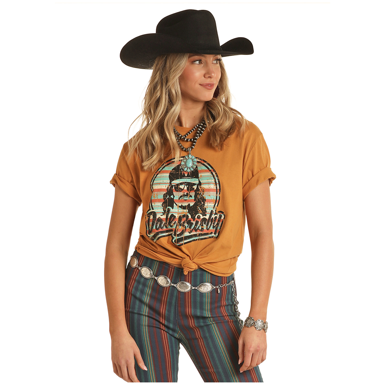 Rock & Roll Cowboy® Unisex Dale Brisby Mustard Graphic Tee RRUT21R0J4 gallery
