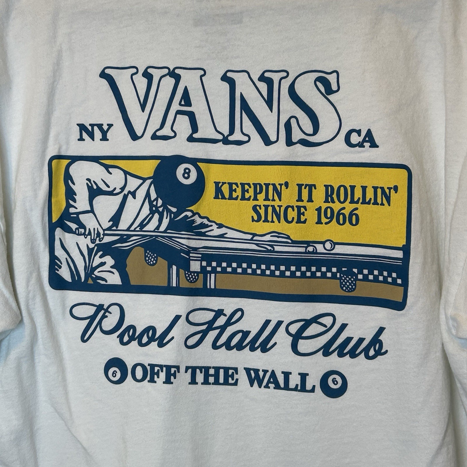 VANS Keepin It Rollin Shirt Large Pool Hall Club NY CA Skater Billiards BG42 gallery