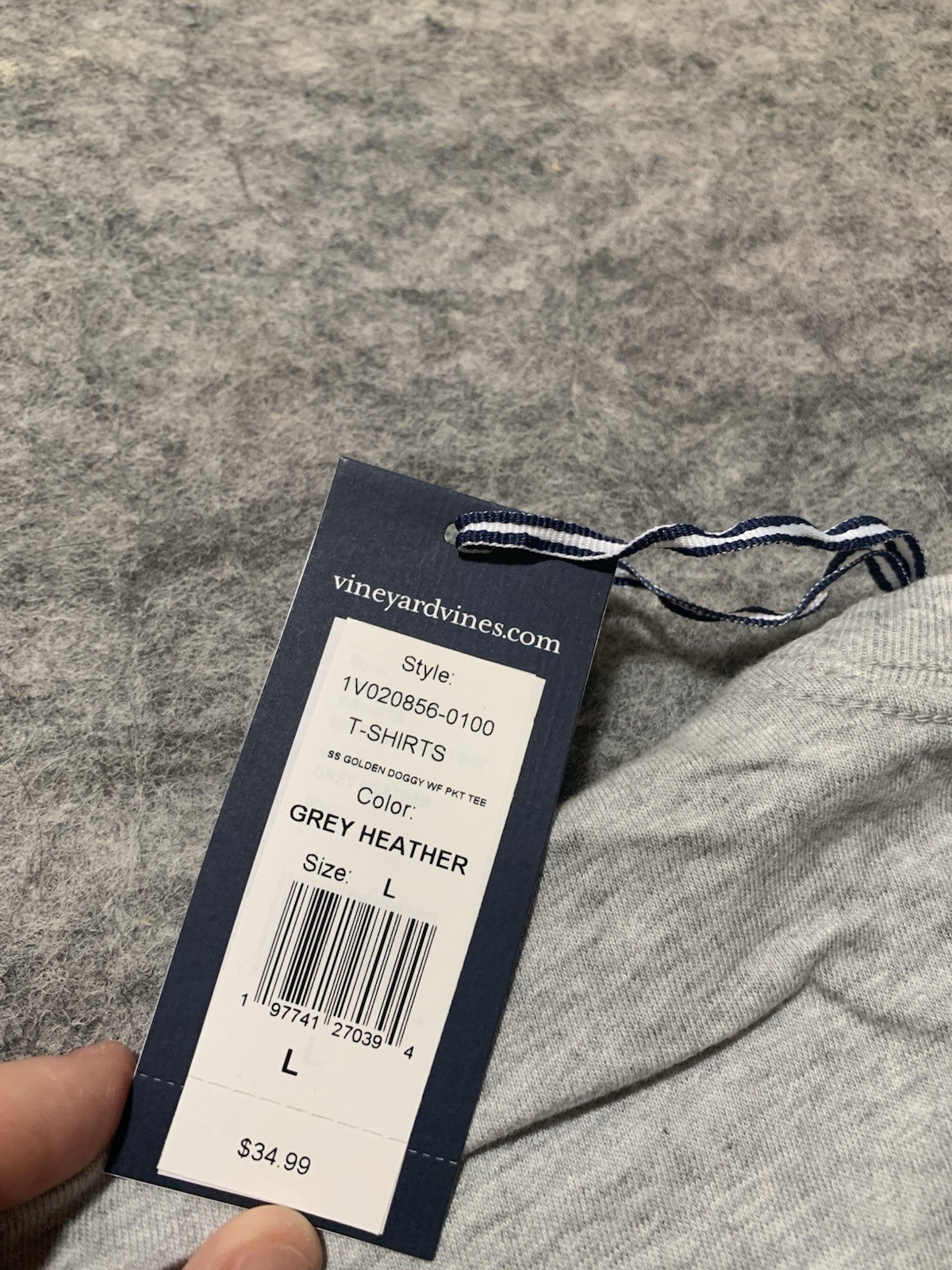 Vineyard Vines Men's Golden Retriever Dog Whale Gray T-Shirt Size Large NEW NIP gallery
