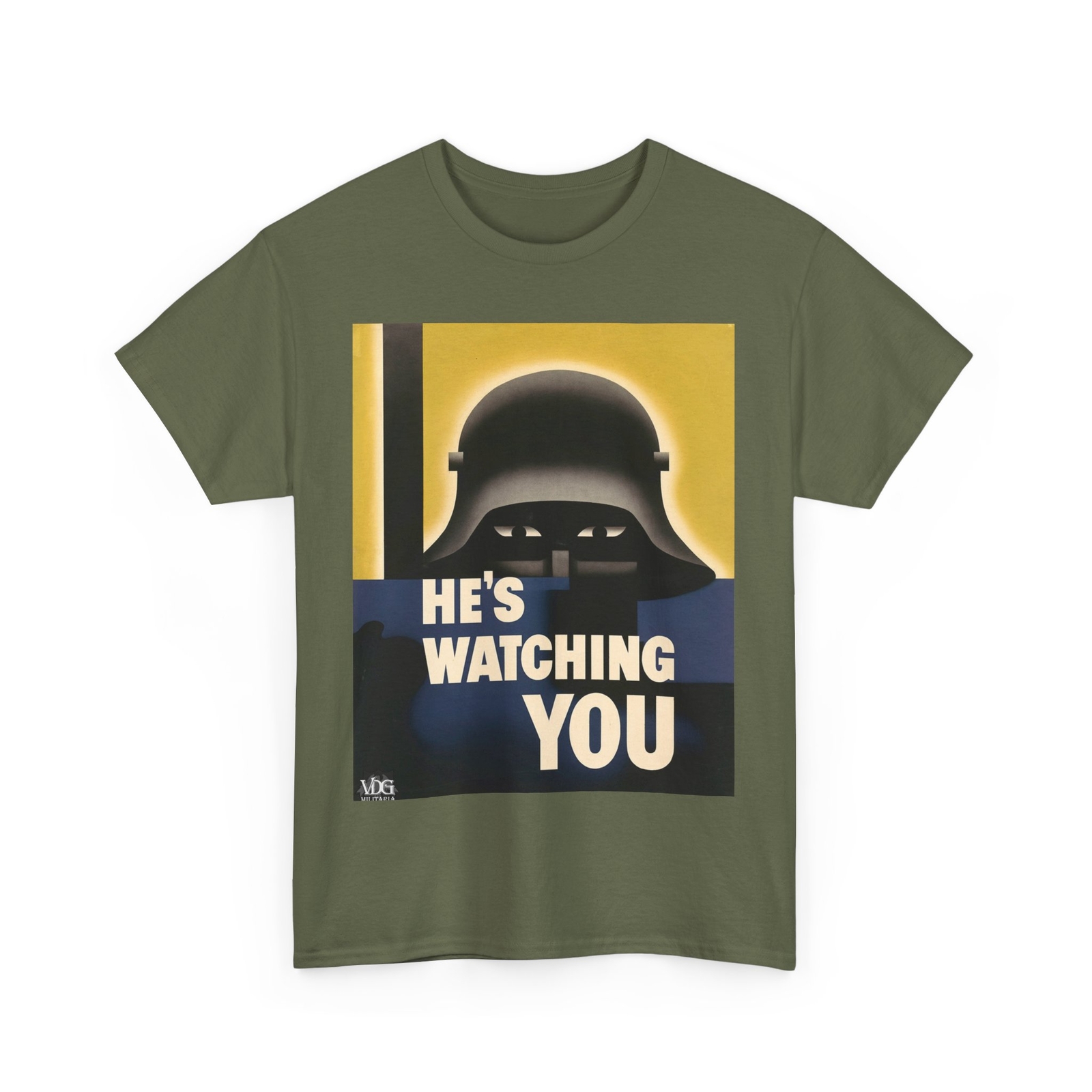 "Hes Watching You Stalhelm" German Soldier Propaganda Tee WWI Military History gallery