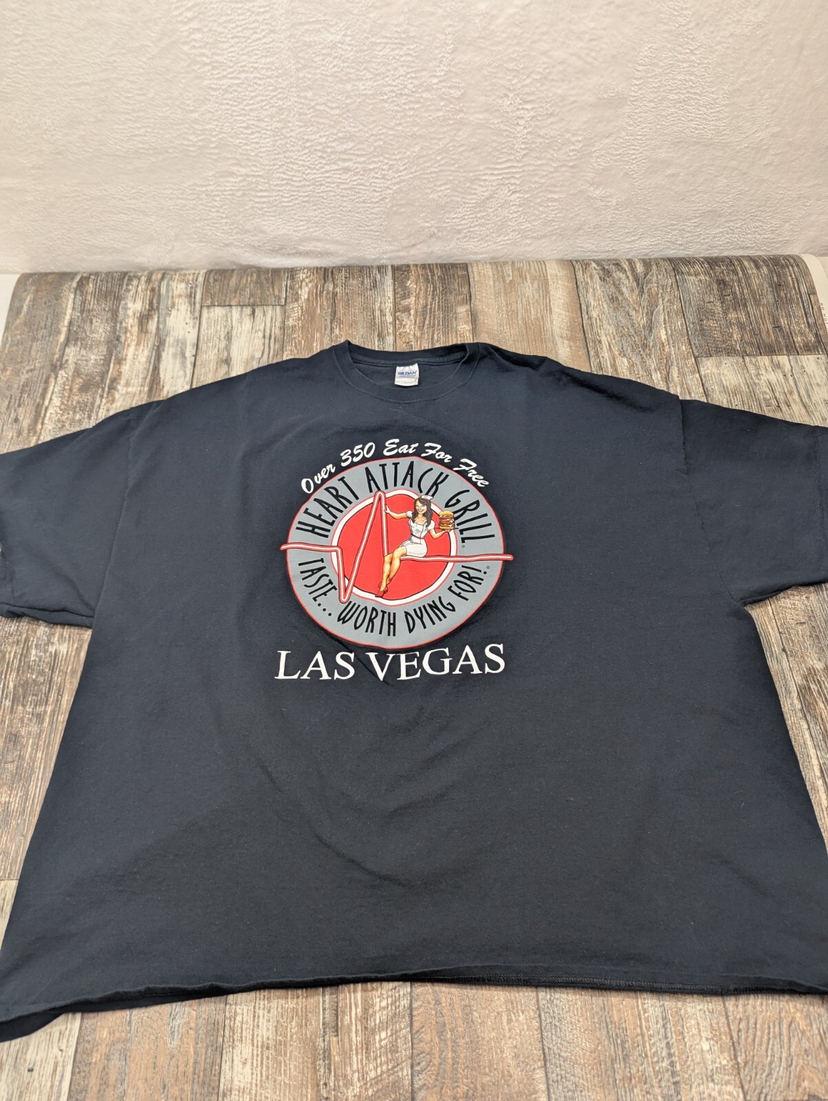 "HEART ATTACK GRILL Taste Worth Dying For" LAS VEGAS Black 5XL Tee Shirt Black. gallery