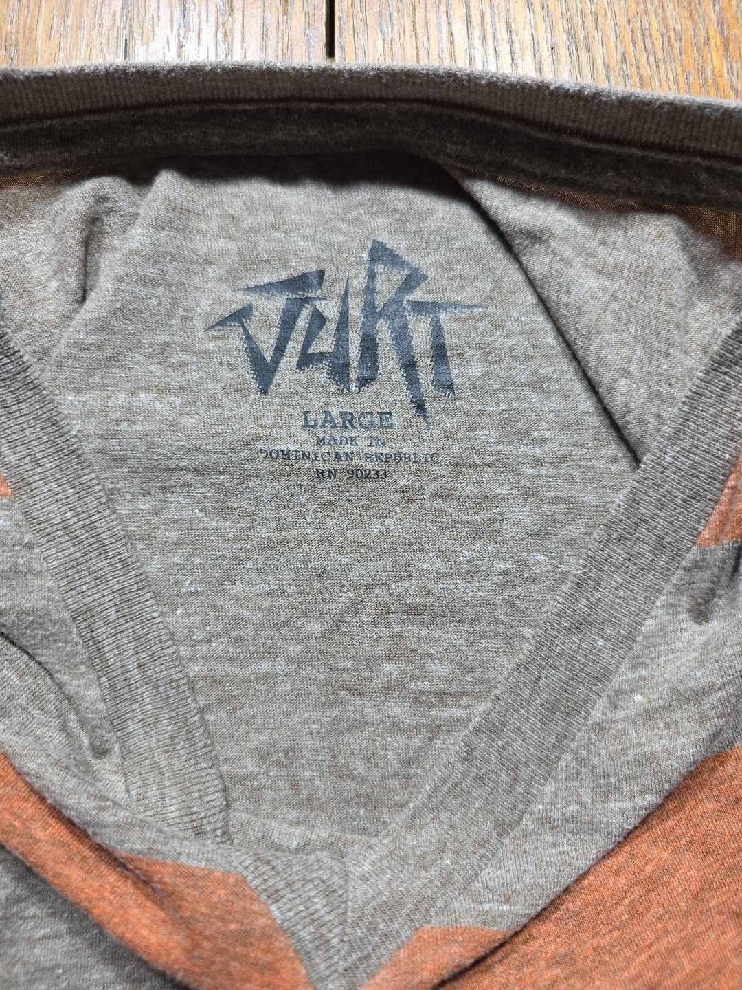 Mens Vurt V Neck T Shirt Large Y2K Grunge Skate Stripped Brown Orange gallery
