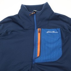 Eddie Bauer First Ascent Quarter Zip Pullover Mens Medium Blue FreeHeat Thermal