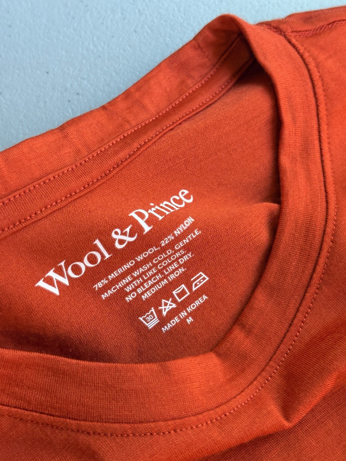Wool & Prince Merino Wool T Shirt Size M bs77 gallery