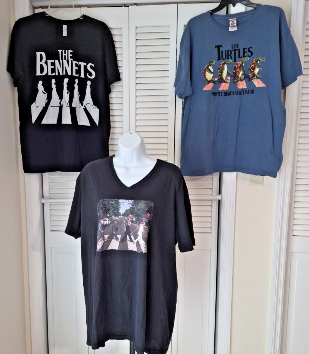 3 The Beatles Imitation Airplane Funny Travel T Shirts Turtles, Bennet’s