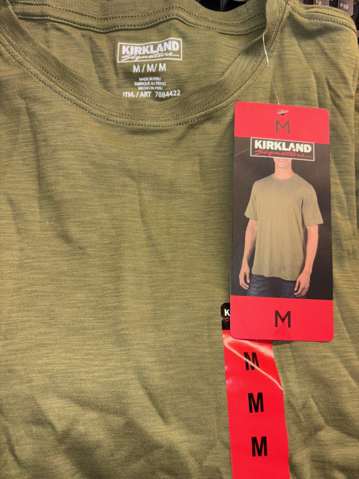 Kirkland Signature Men’s Classic Cotton Crew Neck T Shirt (Green, MEDIUM) NWOT