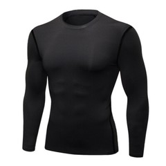 Men Compression Training Shirt Thermal Underwear Layer Workout Tops Long Sleeves