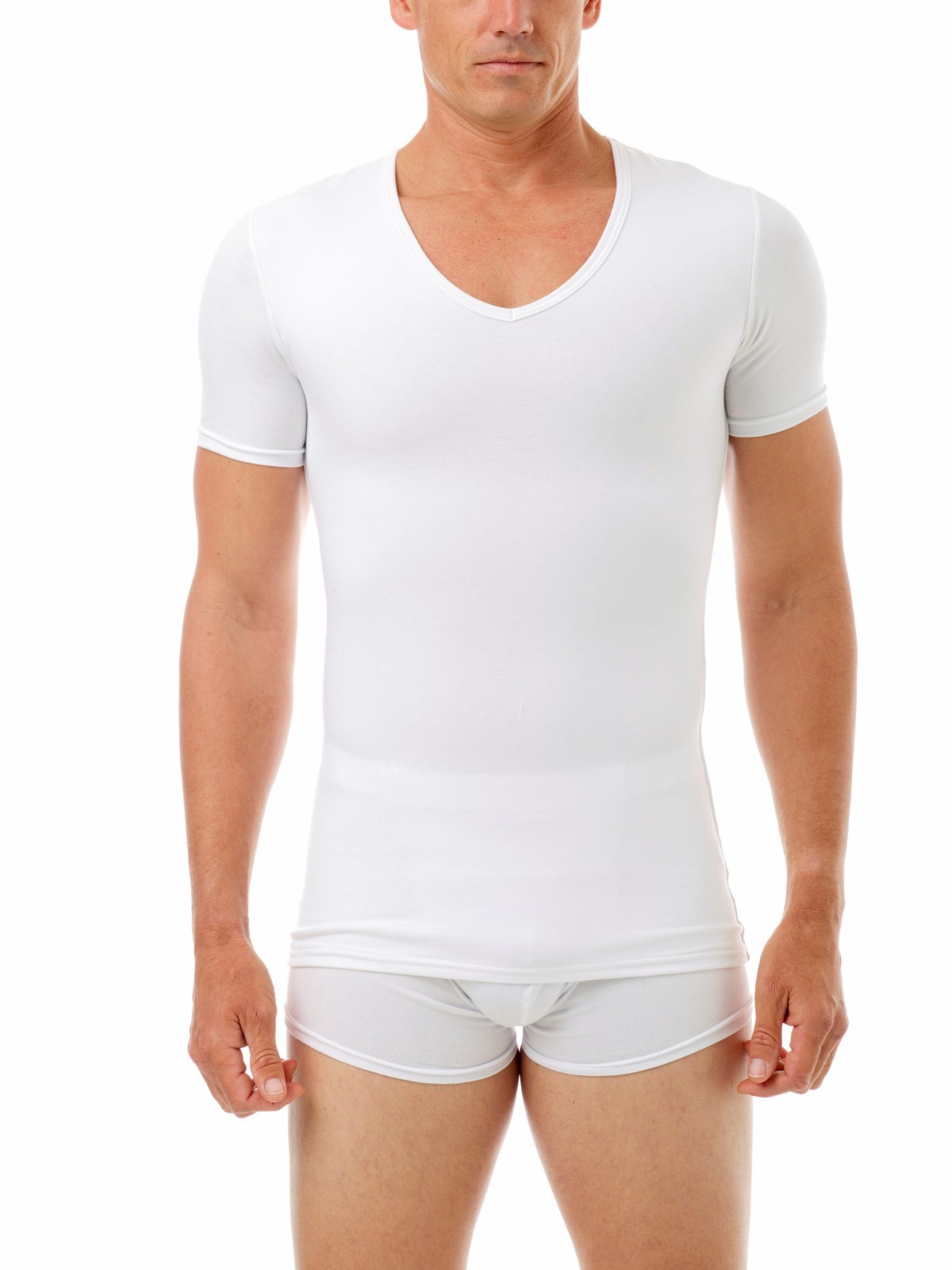 V-Neck Compression Shirt USA | Mid Strength | Slim Fit Tee for Men | Microfiber gallery