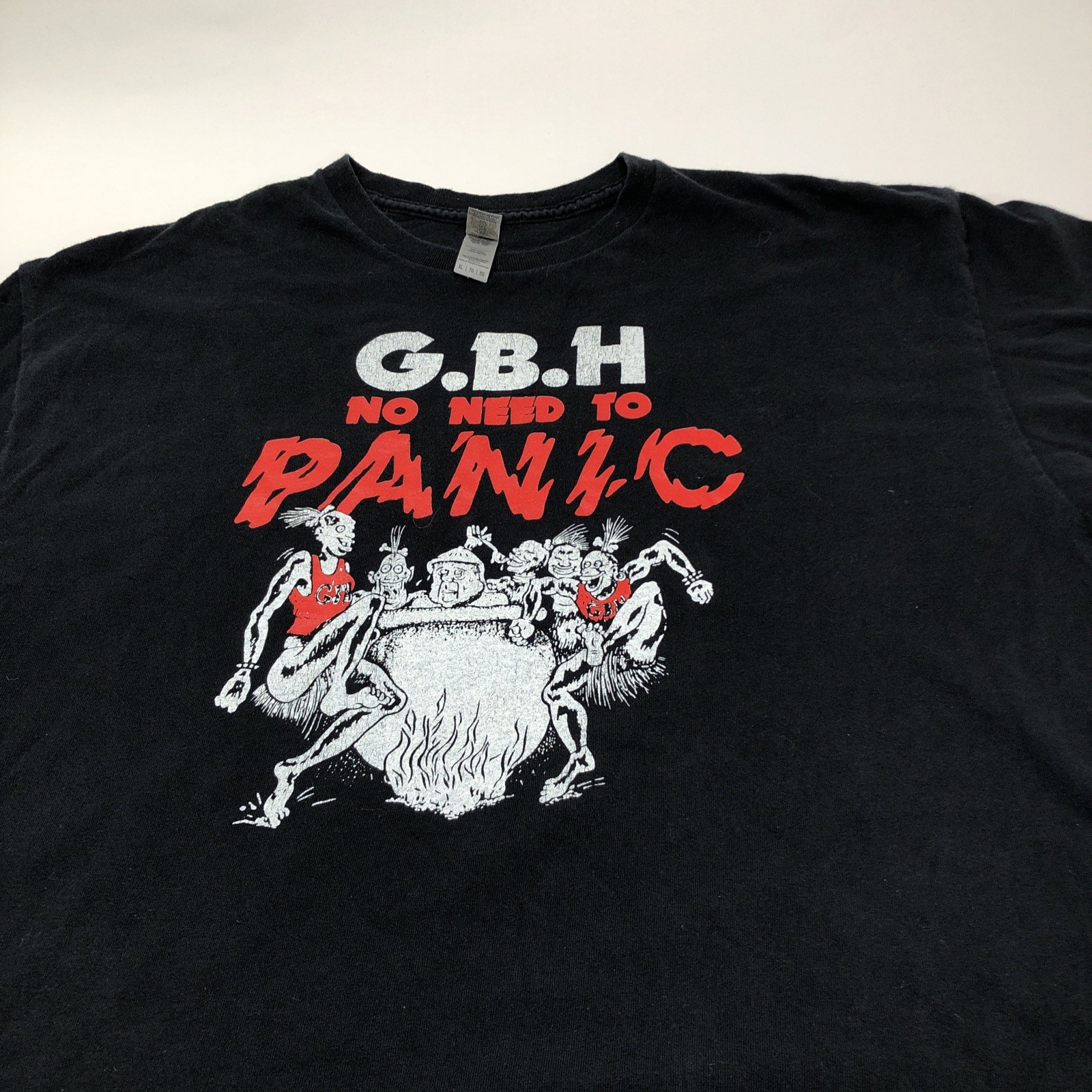 GBH No Need To Panic Album Logo size XL Black T Shirt UK Hardcore Punk Band Tee gallery