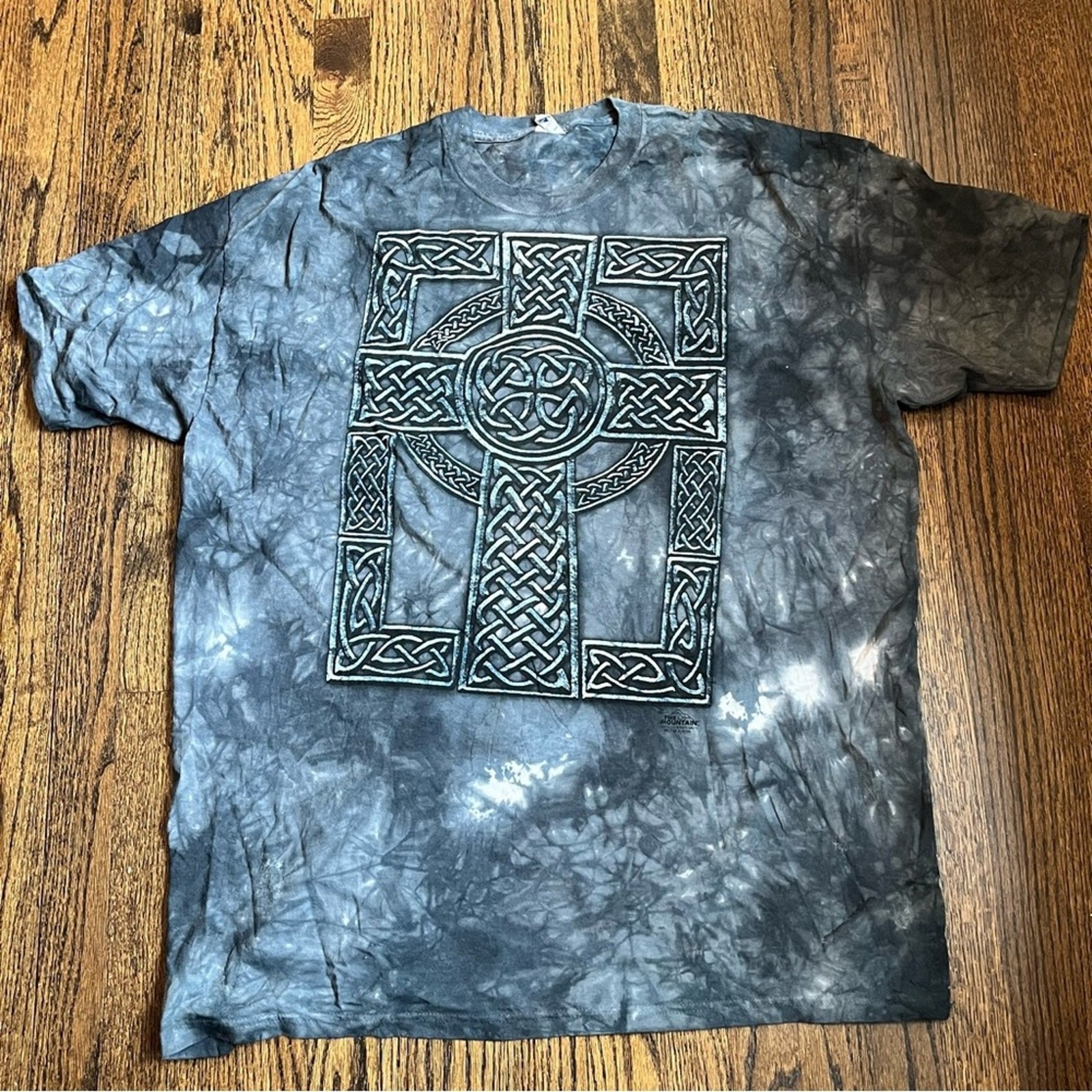 Cross T Shirt Short Sleeve Black Tie Dye The Mountain Vintage Y2K Men’s Size 3XL