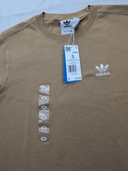 New Men’s Adidas Trefoil Essentials Tee Shirt Size Small Mens TShirt Tan Khaki