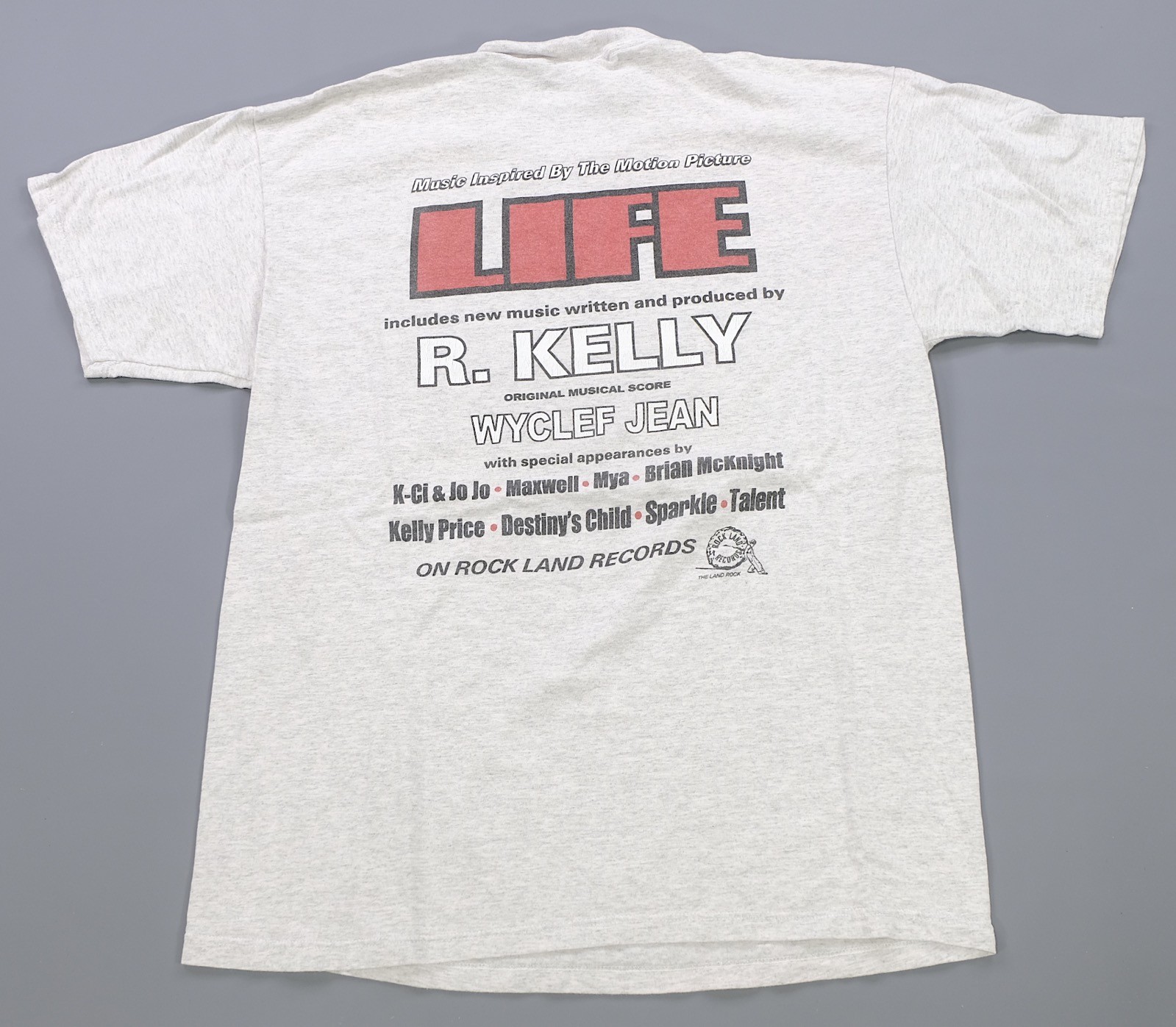 Rare VTG Life 1999 Movie Soundtrack T Shirt 90s R. Kelly Wycleaf Jean Gray XL