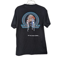 Jerzees Dri-Power Mechacon Omega black graphic T-Shirt Tee Size M