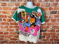 vintage Garfield 90s all over print Freeze shirt sz XL rock n roll greaser