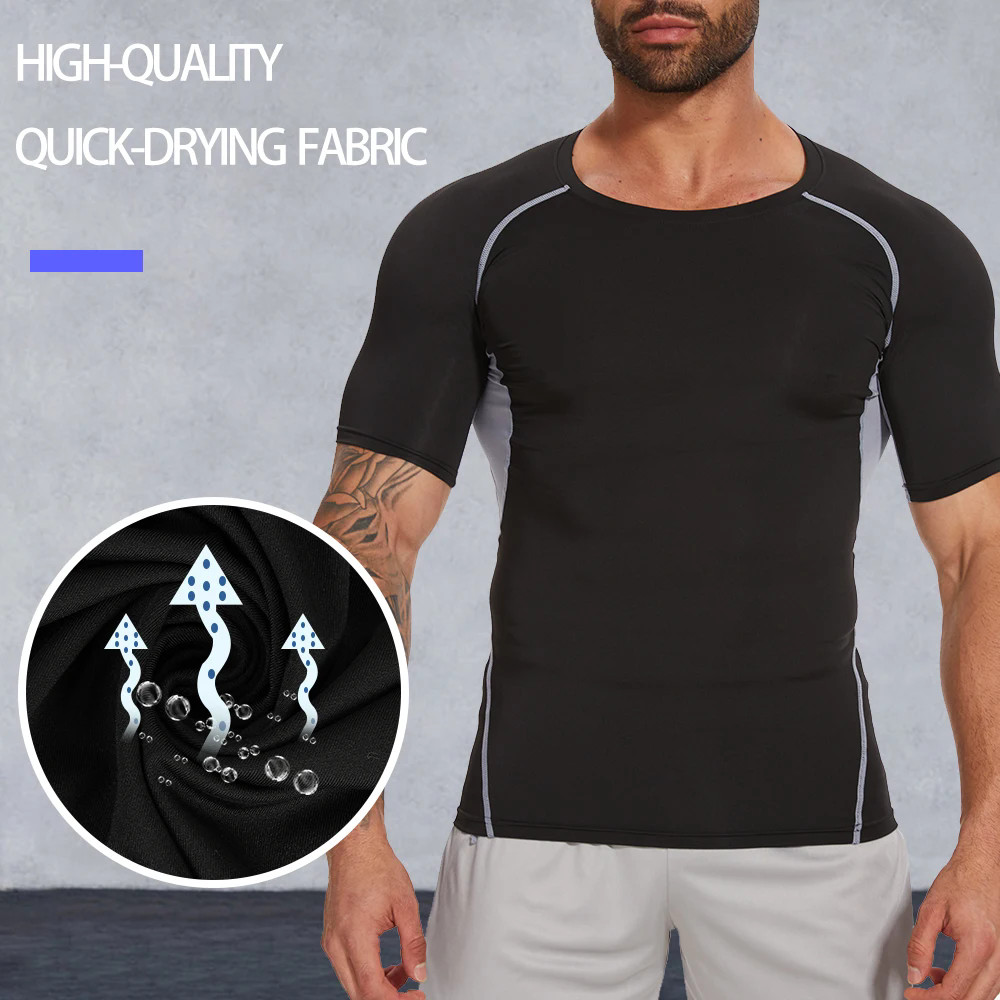Mens Compression Shirt Athletic Fitness Breathable Tank Tops Camisa de hombre US gallery