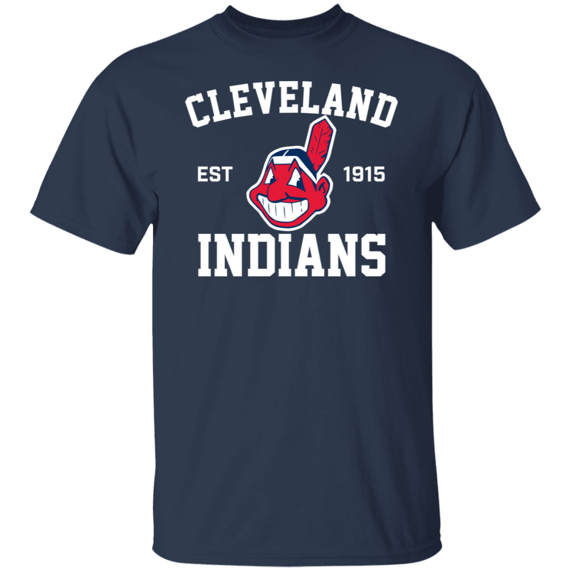 Cleveland Indians Est 1915 Tee Shirt Chief Wahoo Gift Men Navy Unisex All size N