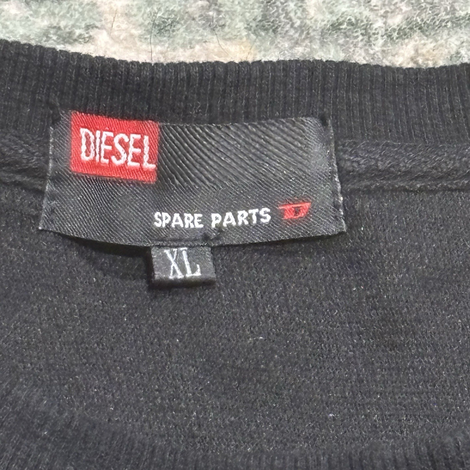 Diesel Mens Long Sleeve Shirt Large Black Micro Waffle Knit Utility Pocket XL gallery