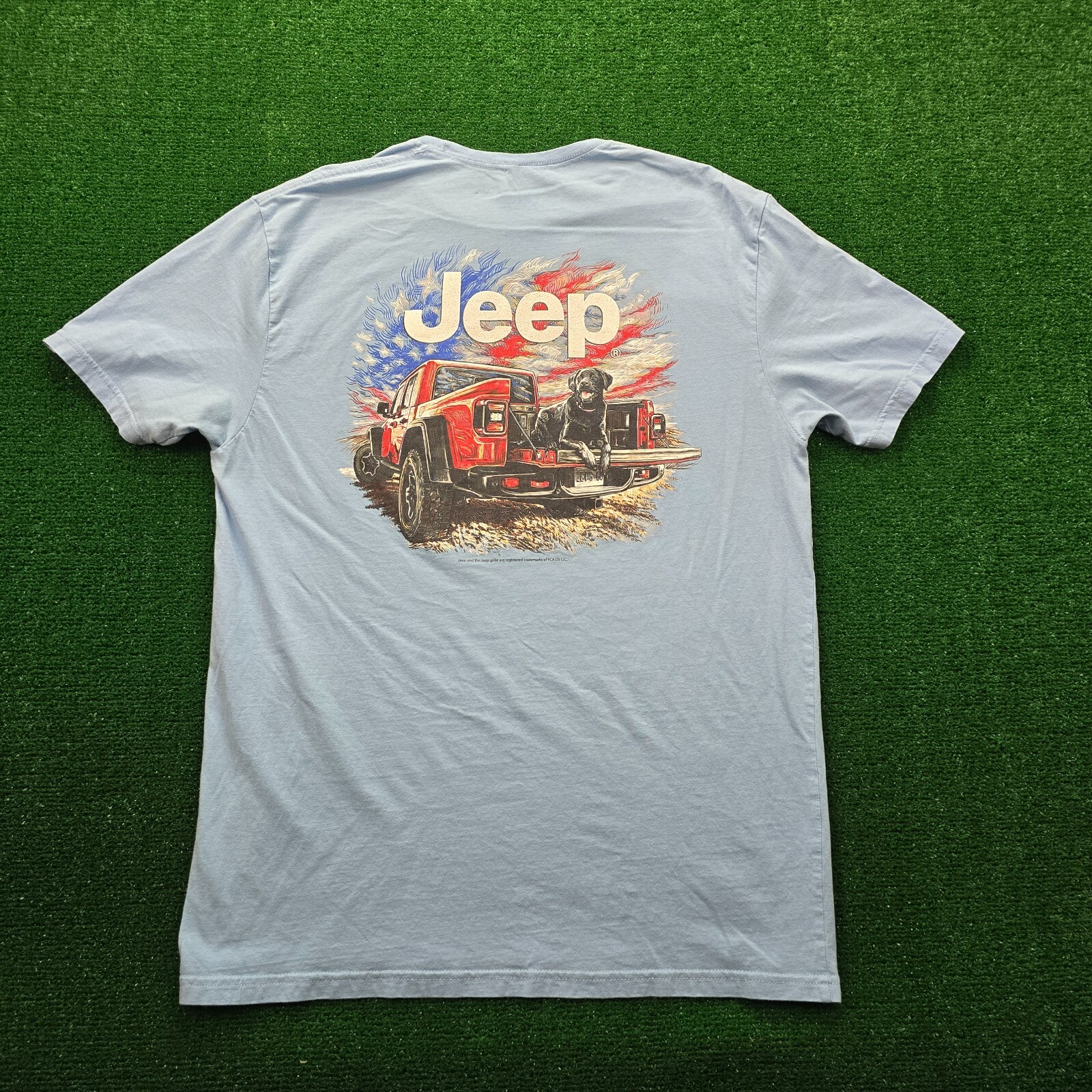Jeep Tshirt Mens XL Blue Short Sleeve Gladiator Labrador Dog Graphic Outdoor gallery