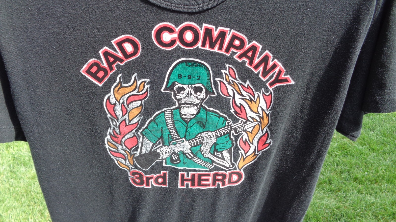 RARE 1985 vintage US Army Infantry Basic Trng PT t-shirt BAD COMPANY 3rd HERD