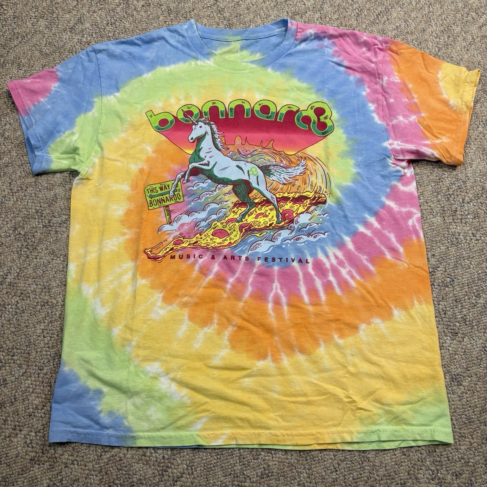 Bonnaroo Music & Arts Festival T Shirt sz M Tie Dye 2022 Concert Band Tee No Tag gallery
