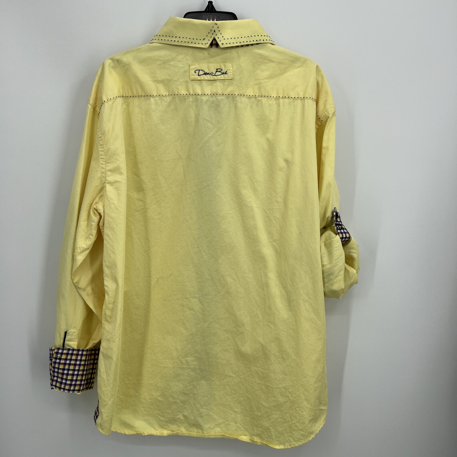 Don Bas Collection Dress Shirt Mens 3XL Yellow Quality Western Ornate Flip Cuff gallery