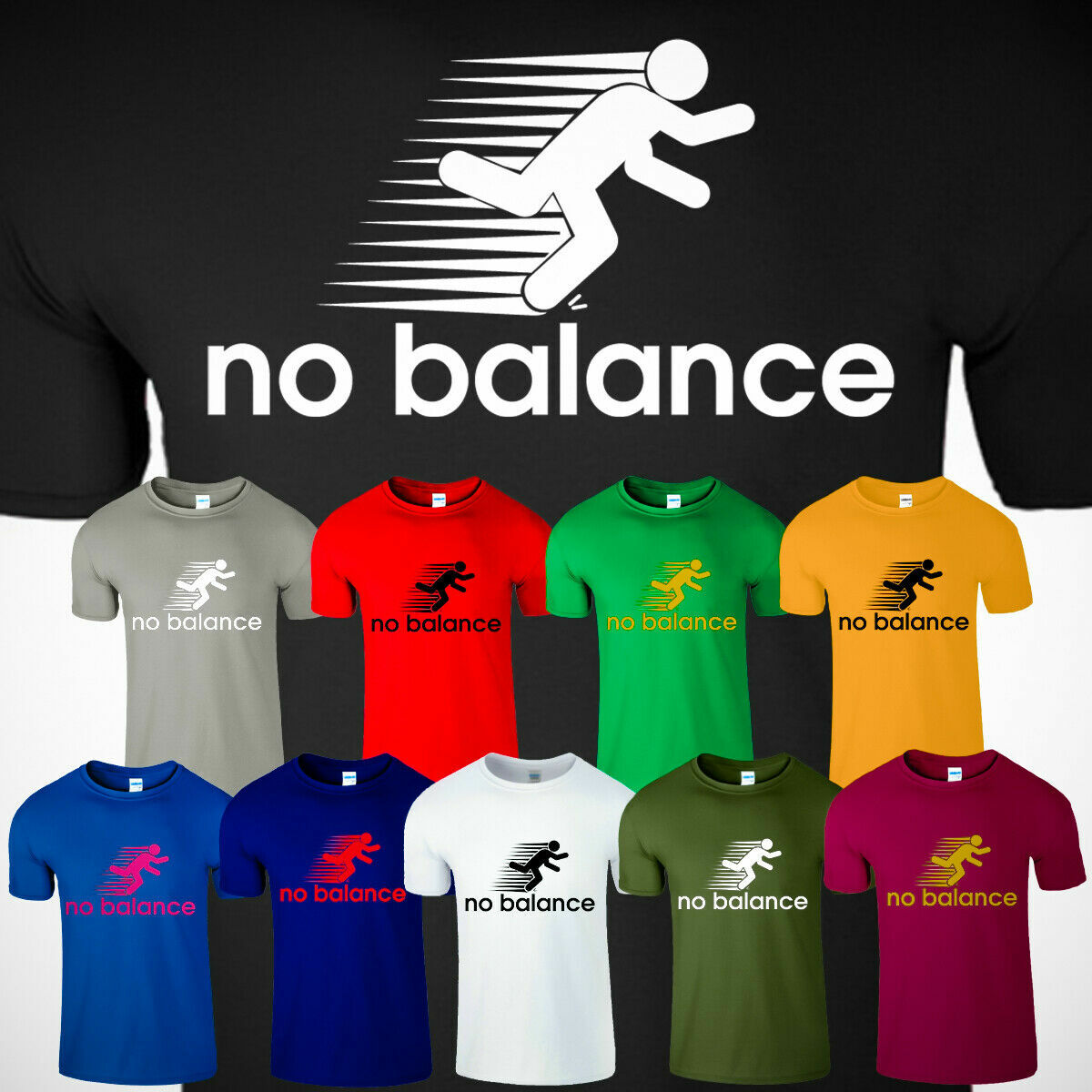 No Balance Mens T-Shirt New Funny Running Motivation Success Gifts Causal Tee gallery