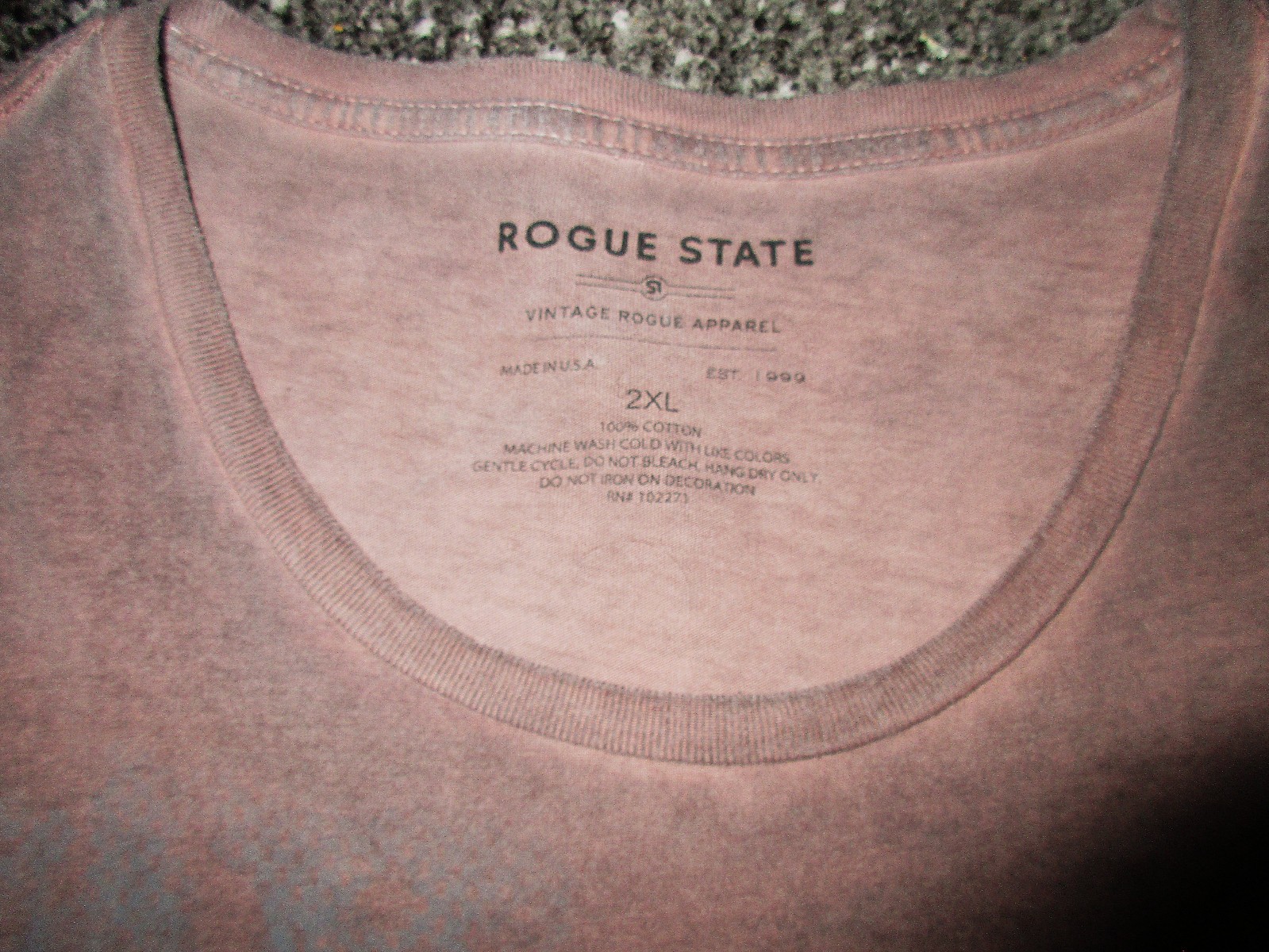 Gently Worn Men's ROGUE STATE Brown Rock Style T-Shirt! Size XXL gallery