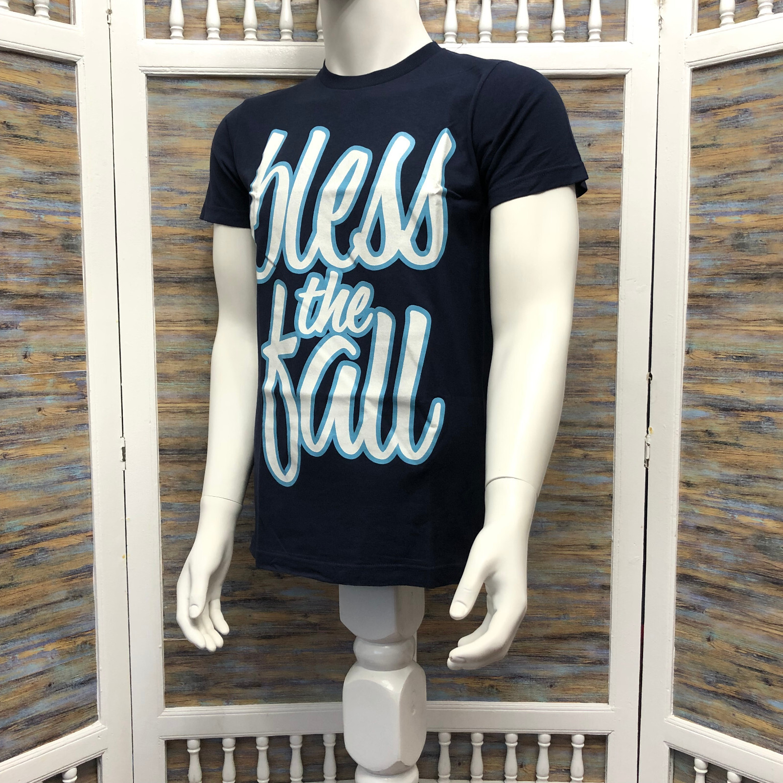 Bless The Fall Spell Out T Shirt Metal Core Band Blue Men's Size S gallery