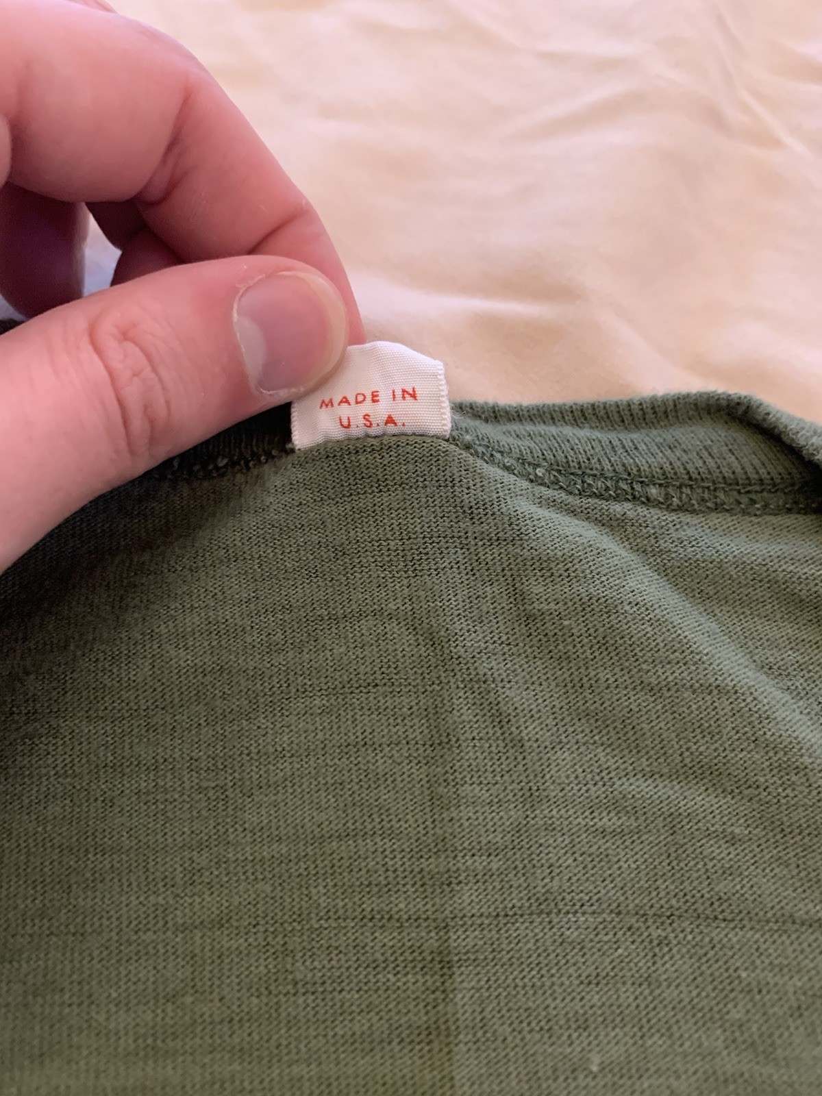 Vintage 60s Army T Shirt XS Olive Drab Skivvy U-Neck Otis USMC Military Vietnam gallery