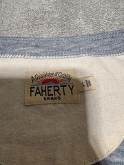 Faherty Mens Size L Blue Heather Henley Short Sleeve Shirt MKC0123