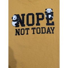 Good Vibes Panda Graphic Tee XL Yellow “Nope Not Today” Funny Shirt Casual Cute