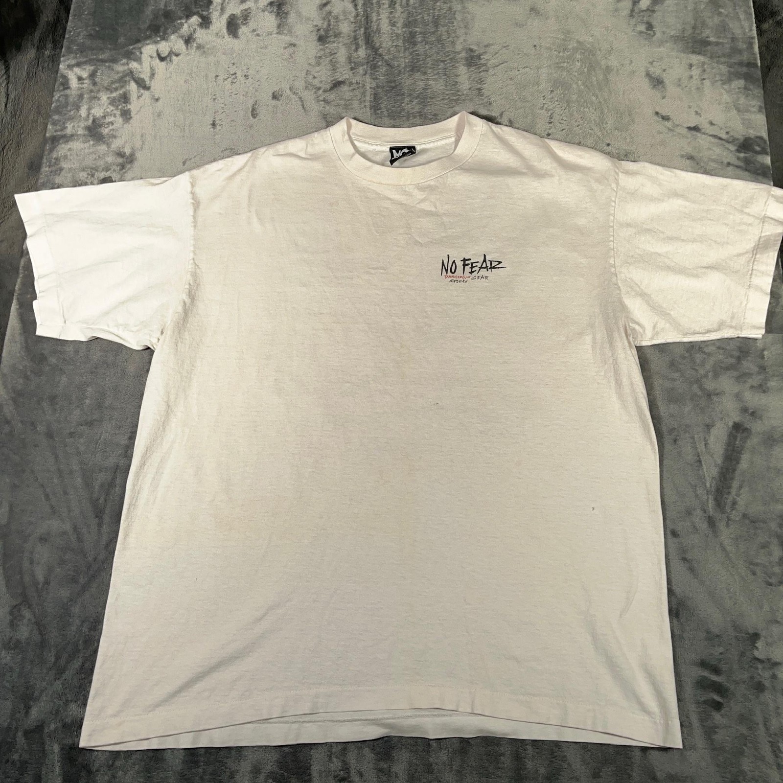Vintage No Fear T Shirt Men’s Extra Large White Single Stitch USA Baseball 90s gallery
