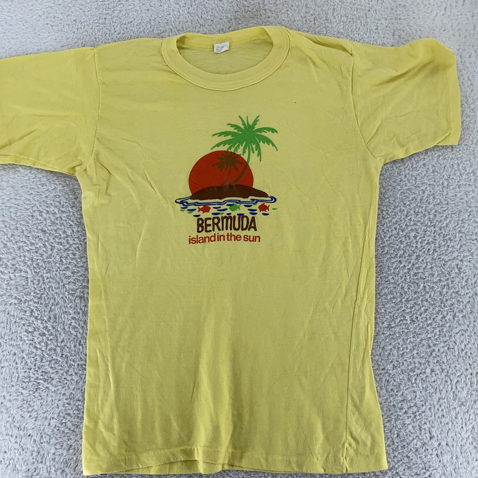 Vintage Bermuda Sunset Shirt Mens Medium Island In The Sun Palm Tee Tourist 80s gallery