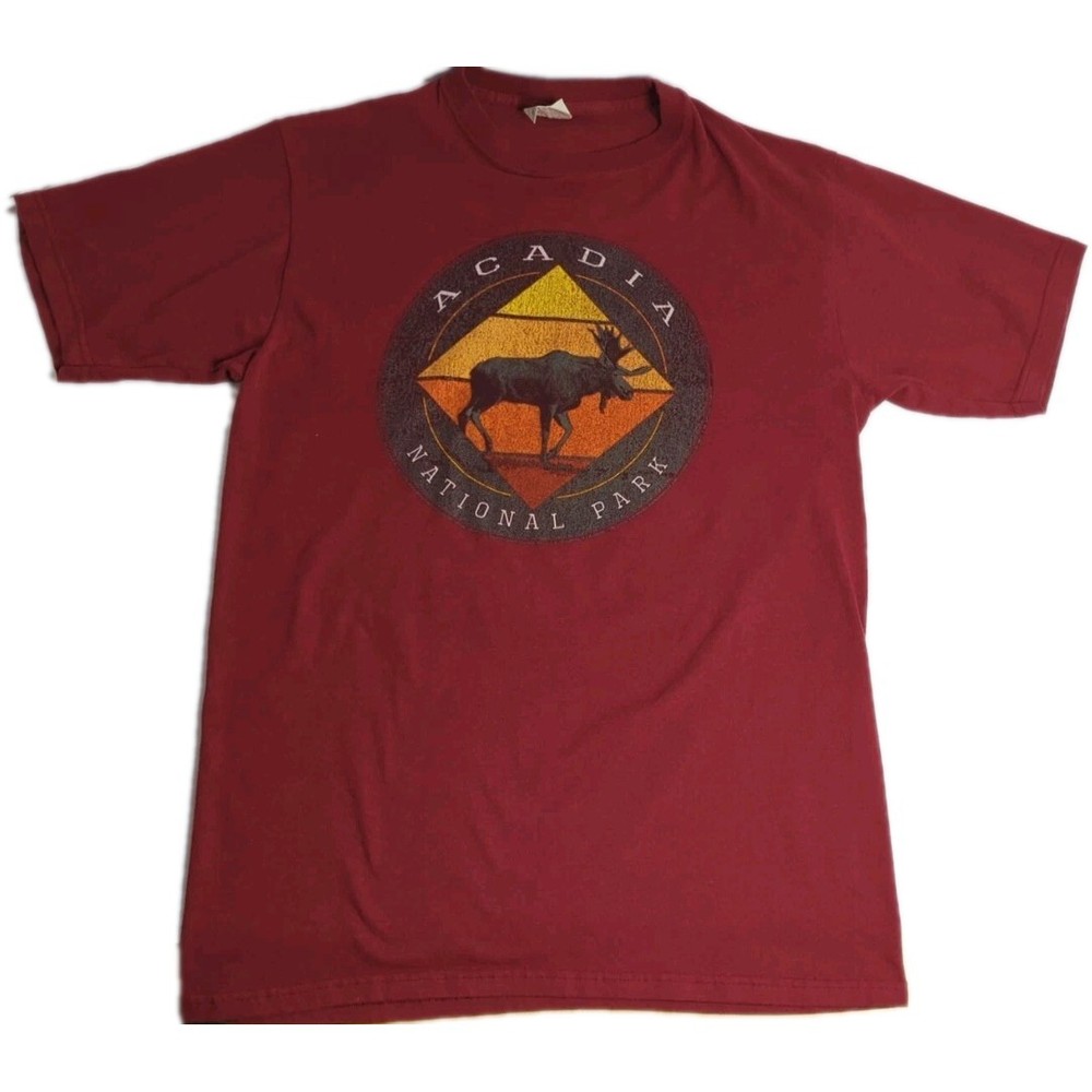 Acadia National Park Moose Tshirt Eco Mountain Travel Maine USA No Size Tag M L