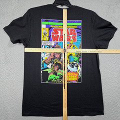 Star Wars Comic Book Shirt Mens Large Black Chewbacca Luke C3P0 R2D2 NWT