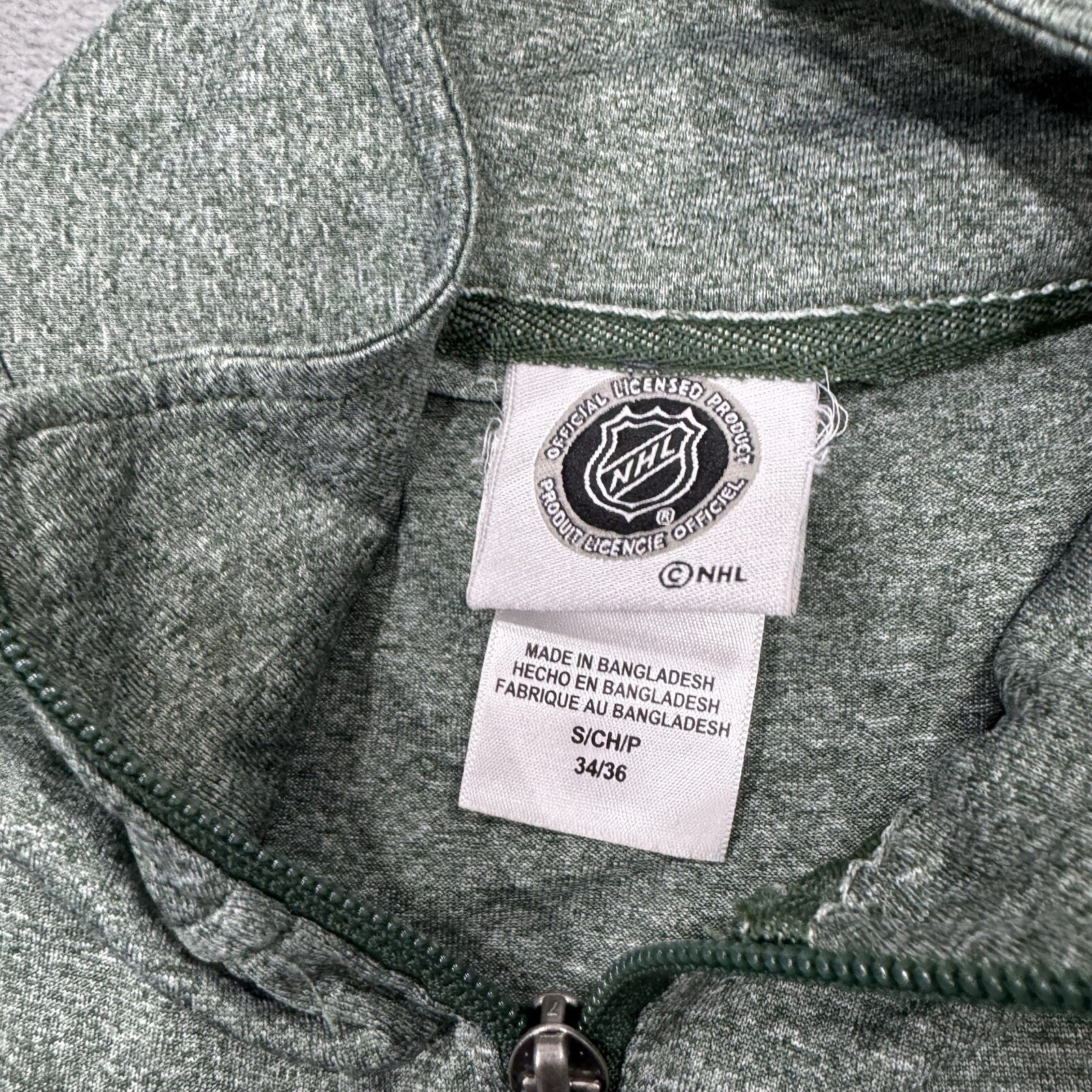 NHL Minnesota Wild Shirt Mens Small Green Long Sleeve 1/4 Zip Lightweight Sport gallery