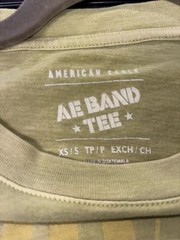 American Eagle Nirvana Smiley Face Band Tee in Sage Green