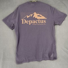 Depactus Shirt Mens Medium Purple Graphic Print Crew Short Sleeve Outdoor Hiking