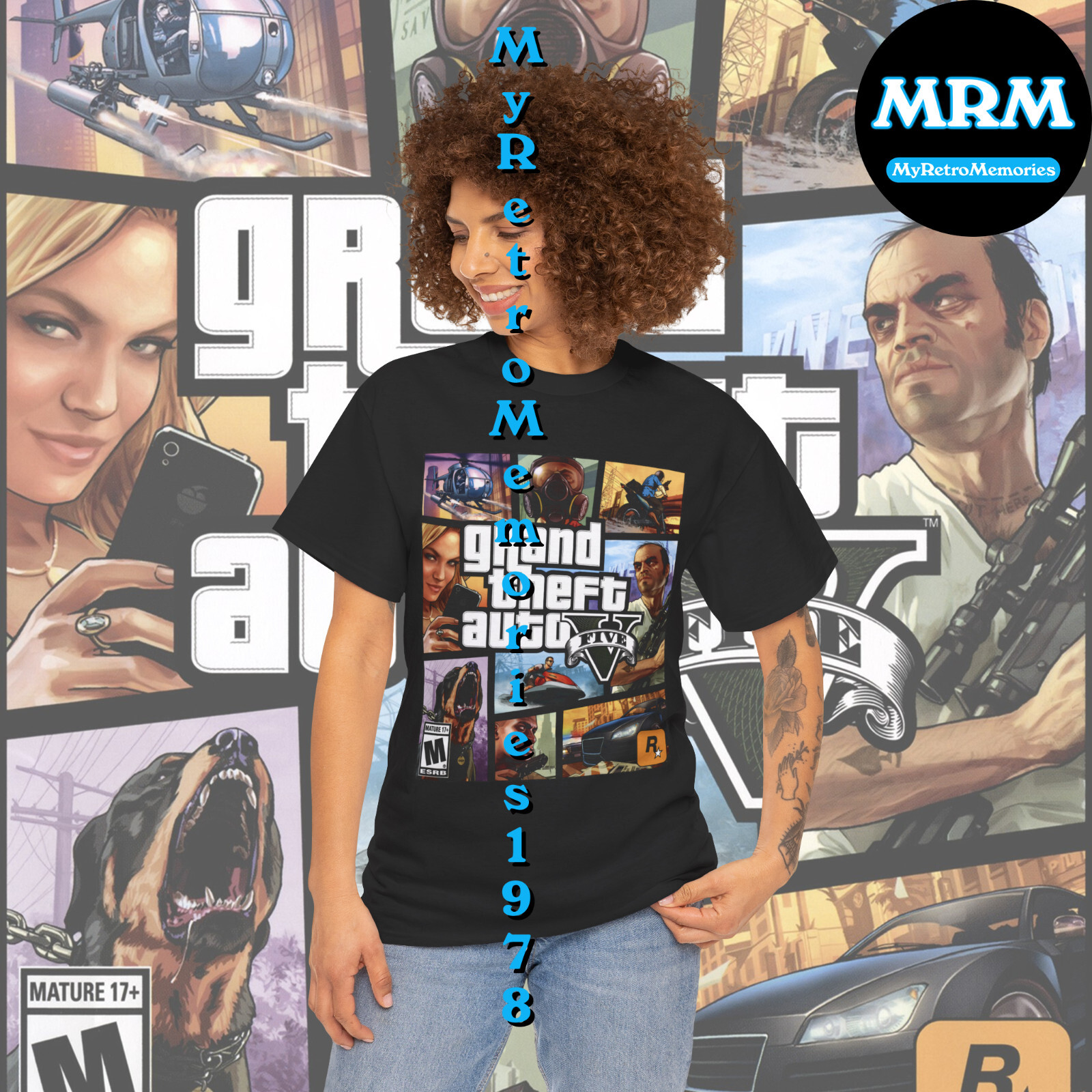 Grand Theft Auto V 5 GTA Box Art Design Black T-Shirt S-5XL New Lower Price!! gallery