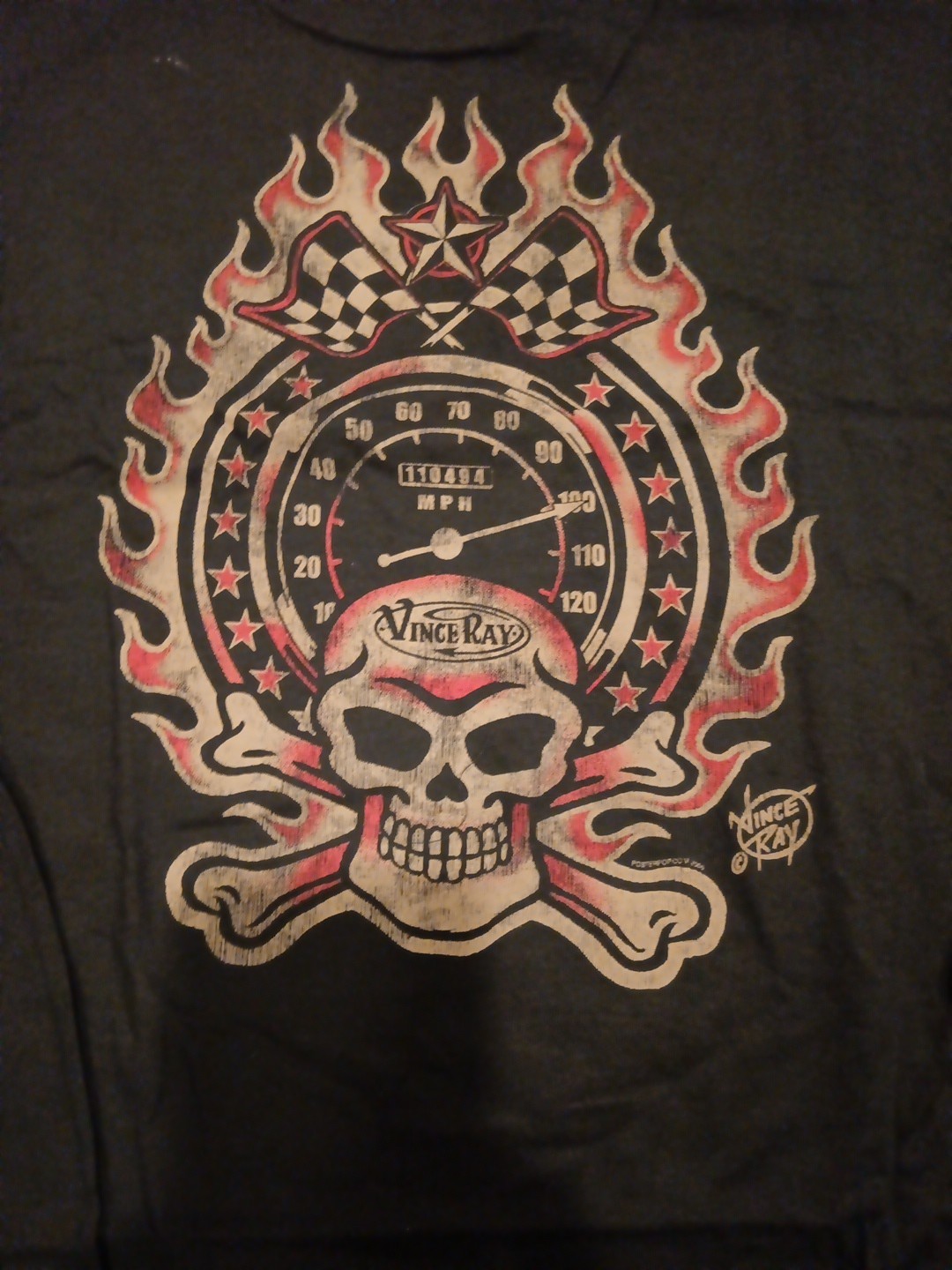 Vince Ray Throttled Skull T-shirt Medium gallery
