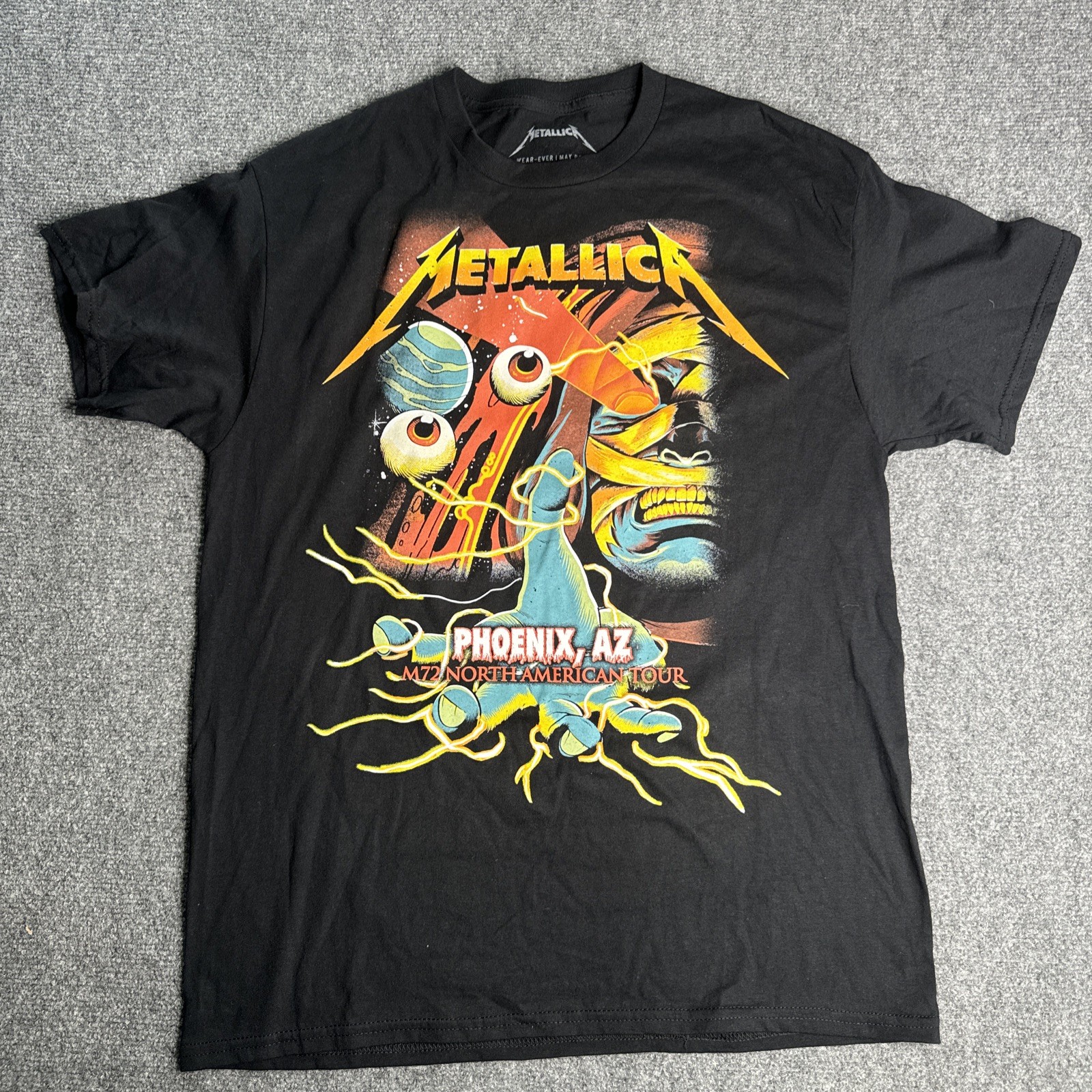 2023 Official Metallica Phoenix Shirt Sz L State Farm Stadium Arizona Tour AZ gallery