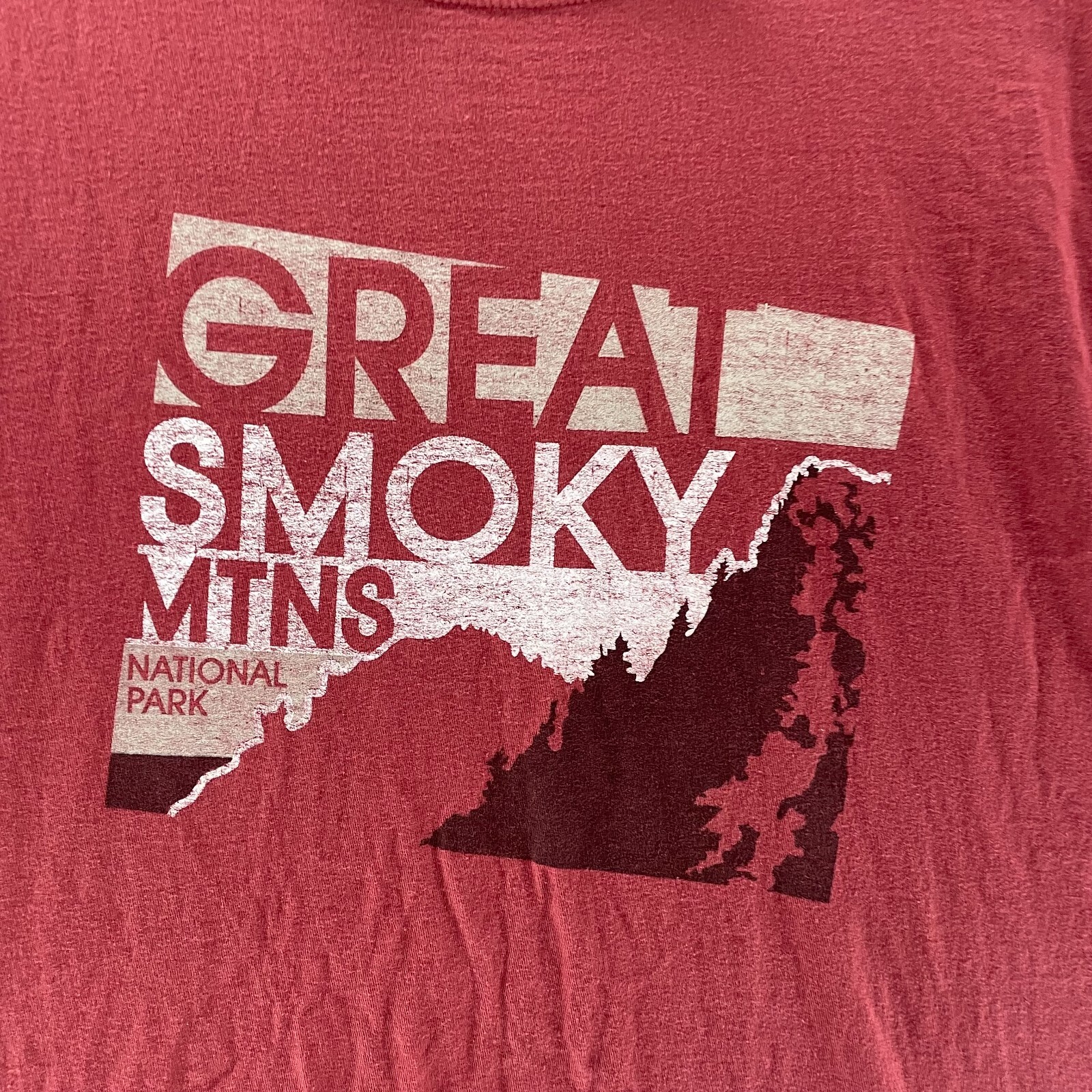 Great Smokey Mountains National Park Mens Extra Large Red Cotton Casual Adult gallery