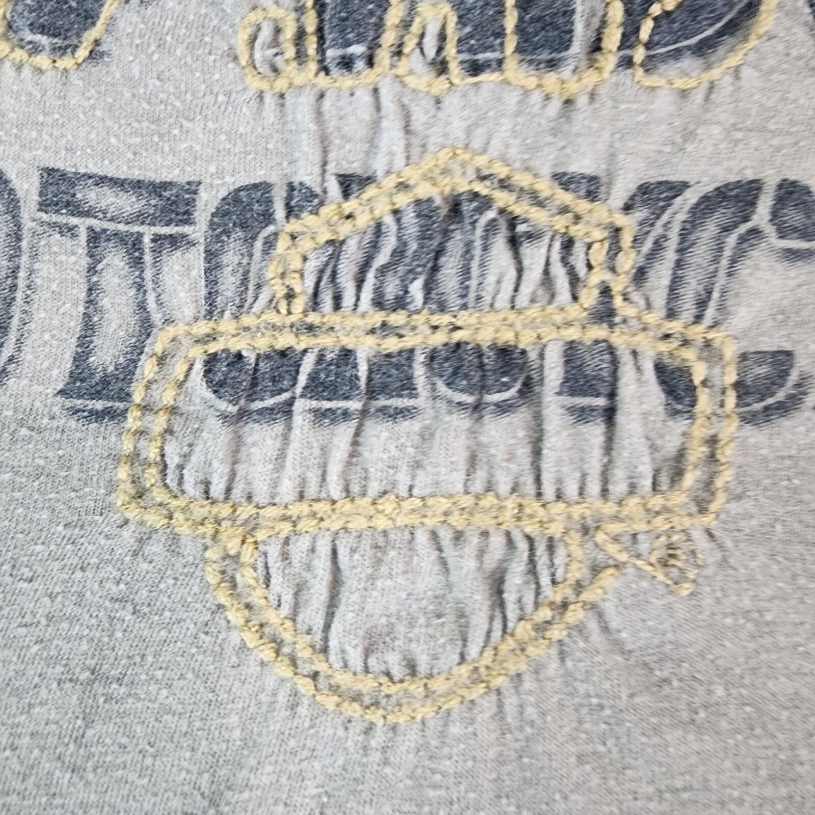 Harley Davidson Mens Sleeveless T-Shirt Large Brown Embroidery Wide Strap #1817 gallery
