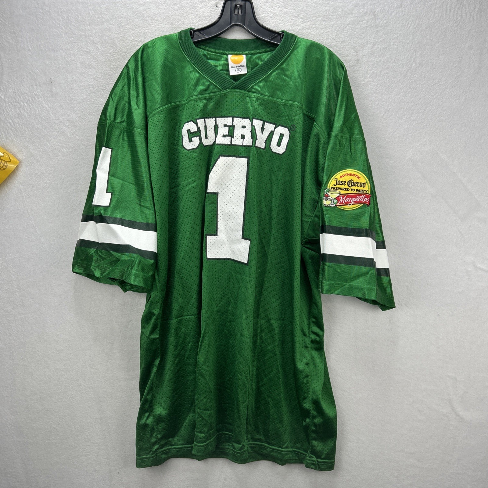 Vintage Jose Cuervo XL Shirt Jersey Green Football Promo Tequila Margarita gallery