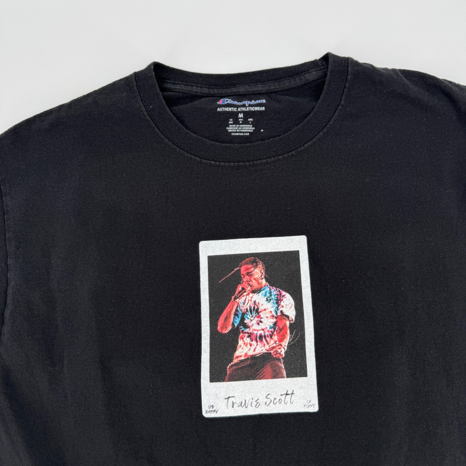 Champion Travis Scott RapTV Madness Graphic T-Shirt Mens Medium Black Hip Hop gallery
