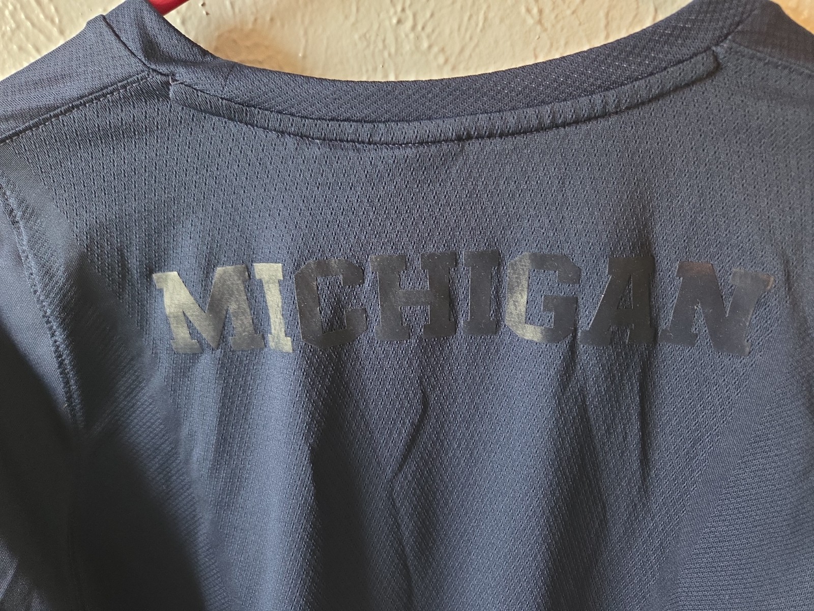 Michigan Wolverines Shirt Mens Large Blue Jordan Dri-FIT Long Sleeve Length +2 gallery
