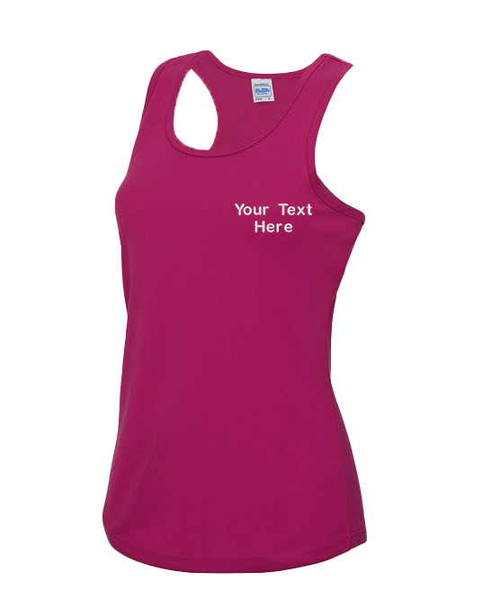 Custom Embroidered Personalised Your Text AWDis Just Cool Women's Cool Vest Gym gallery