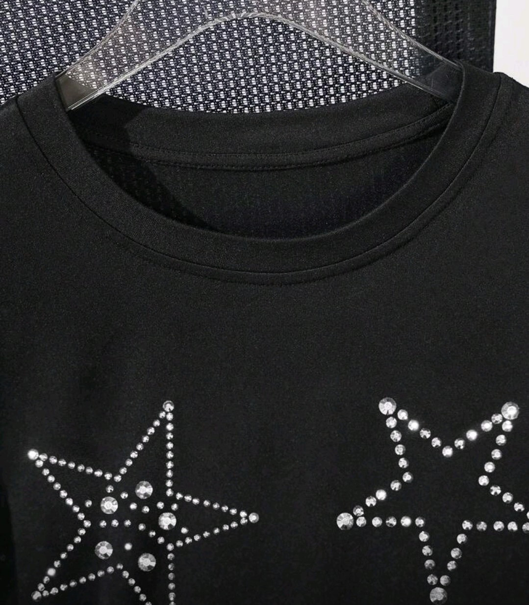 New Men Luxury Diamond Stars Rhinestones Fashion Black T-Shirt High Quality gallery